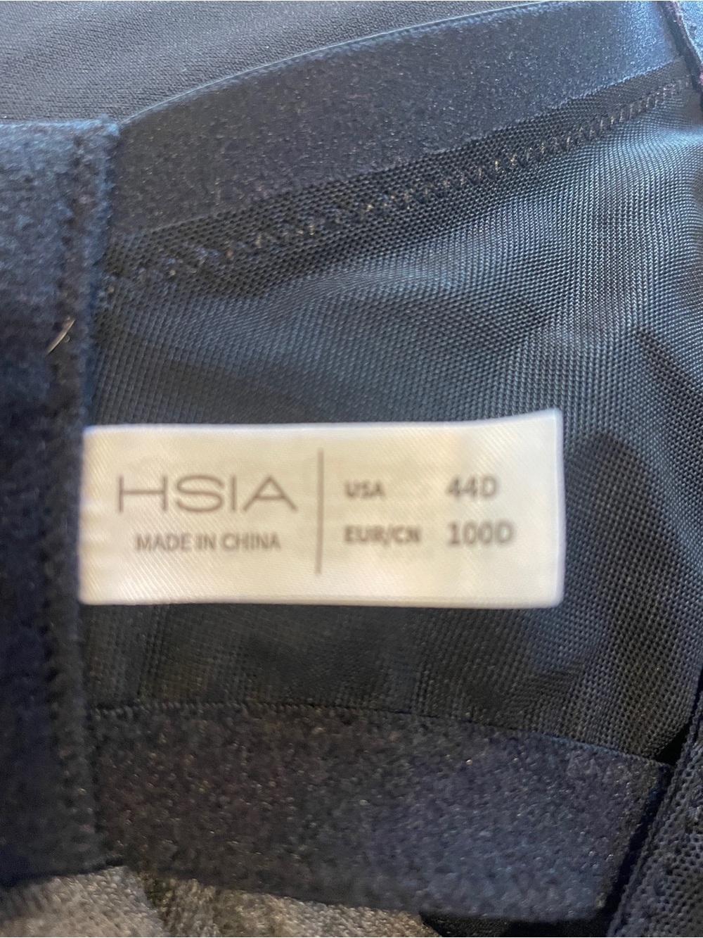 HSIA Sheer Black Lace Underwire Bra with Support size 44D - Picture 3 of 10